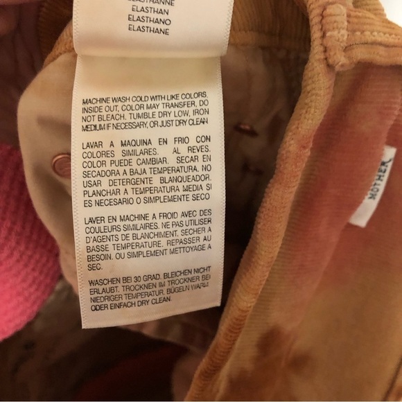 Mother High Waisted Looker Hopscotch Corduroy Tie Dye Pants 24 - Picture 8 of 10